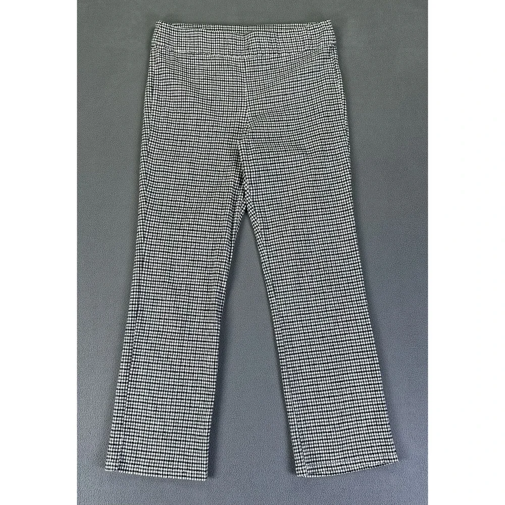 Free People‎ Pants Medium Black White Gingham Check In My Feelings Linen Blend